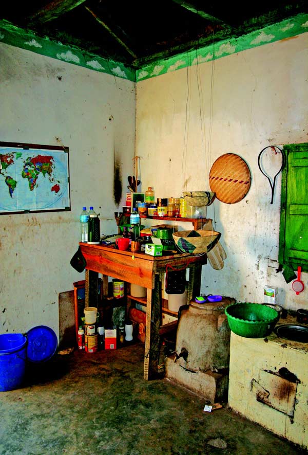 Randy’s primitive kitchen at his Peace Corps home in Dawar.