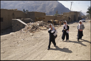A welcome sight- girls returning home from school, Kabul, photo by Judy Duchesne-Peckham