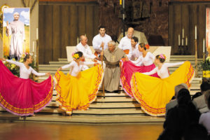 2. Serra and spanish dancers
