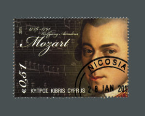 Cyprus 2011 stamp printed in Cyprus shows Wolfgang Amadeus Mozart (1756-1791), circa 2011